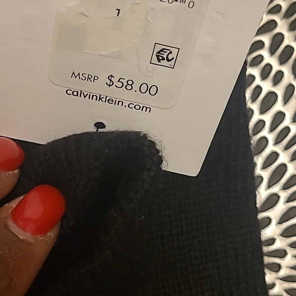 Calvin Klein Elegant Black Knit Gloves